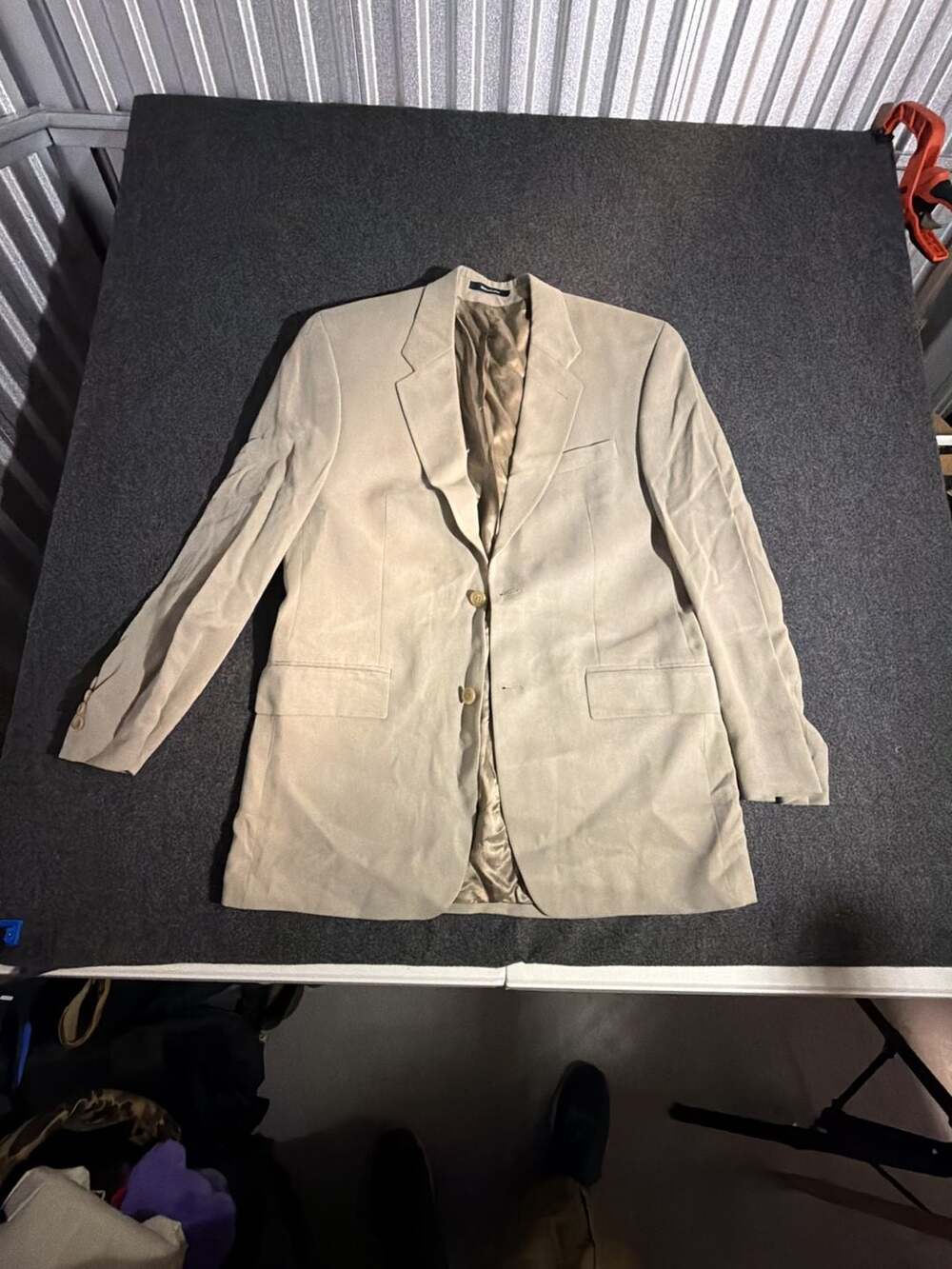Ralph Lauren Men's Tan Solid‎ Two-Button Blazer Sport Coat